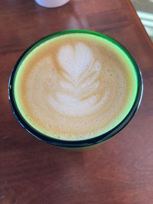 Vanilla Latte with plant milk at Landlocked Baking Company in Indianapolis