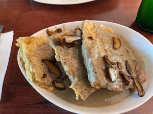 Vegan Biscuits and Gravy at Landlocked Baking Company in Indianapolis