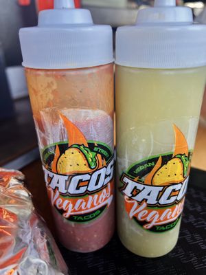 Sauces that come with your meal  at Tacos Veganos in Phoenix
