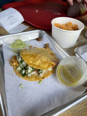 Mulita with guac on the side   at Tacos Veganos in Phoenix