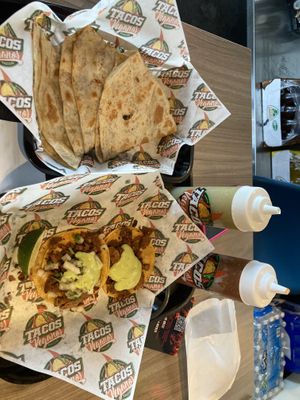 Quesadilla, tacos  at Tacos Veganos in Phoenix