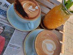 Coffee and fresh juice at Swallow Coffee Traders in Rockdale