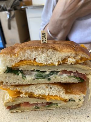 Vegan Chicken panini  at Swallow Coffee Traders in Rockdale