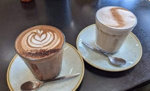 Mocha and maple chai latte at Swallow Coffee Traders in Rockdale