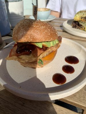 Bacon egg and avocado roll   at Swallow Coffee Traders in Rockdale
