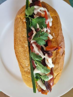 Pork me roll at Swallow Coffee Traders in Rockdale