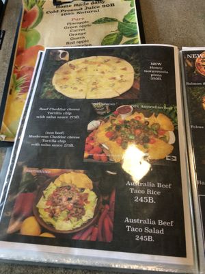 Pizza and tacos at Astro House Café in Chonburi