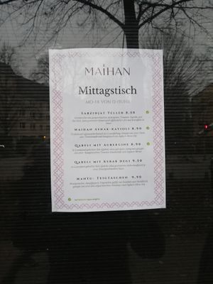 Auszug aus der Karte - Mittagstisch  at Maihan in Hamburg