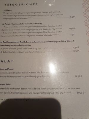 Menu at Maihan in Hamburg