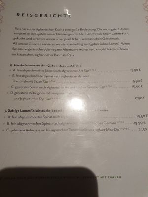 Menu at Maihan in Hamburg