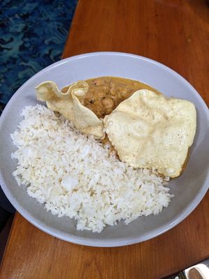 Chickpea curry at Wallace Hotel in Wallace