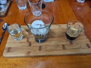 Affogato with coconut ice cream at Wallace Hotel in Wallace
