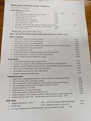 Menu '23 #3 (Omni & Veggie) at Wallace Hotel in Wallace