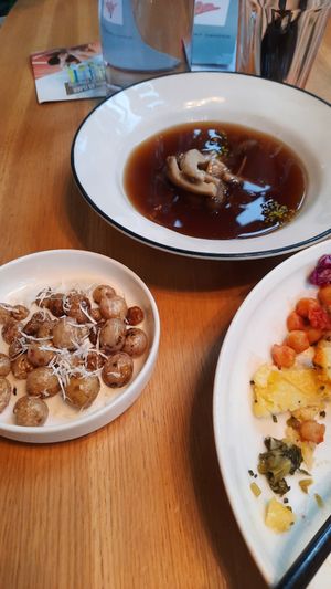 Mushrooms soup. at Anna's Secret Garden in St Petersburg