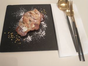 Almond croissant at The Little Poet in Hobart
