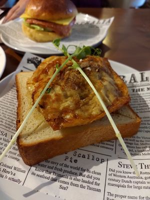 Bacon egg toast at The Little Poet in Hobart