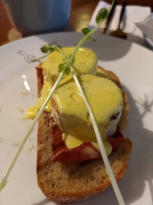 Eggs benny at The Little Poet in Hobart