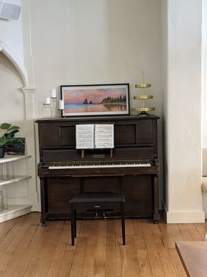 Piano at The Little Poet in Hobart