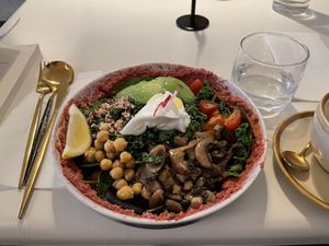 Buddha bowl. Wholesome, but tasted a bit plain. Needed salt to taste.   at The Little Poet in Hobart