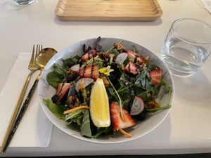 The seasonal quinoa fruit salad. Tasty and surprisingly filling.   at The Little Poet in Hobart
