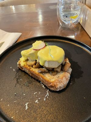 Vegan eggs benedict   at The Little Poet in Hobart