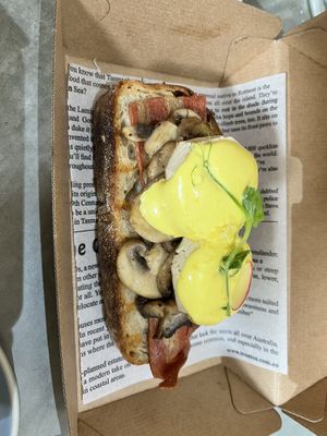 Vegan eggs benedict  at The Little Poet in Hobart