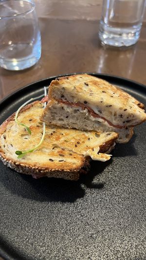 Came back the next day for a ham&cheese toastie. Yummy!   at The Little Poet in Hobart