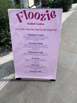 Floozie menu at Floozie Cookies in London