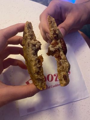 Inside the Pecan Pie cookie at Floozie Cookies in London