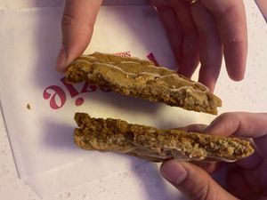 Inside the Cinnamon Crunch cookie at Floozie Cookies in London