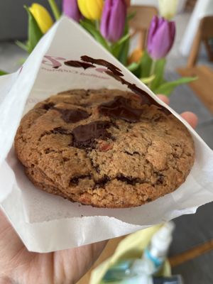 Monthly special New York style almond cherry chip cookie divine!!  at Floozie Cookies in London
