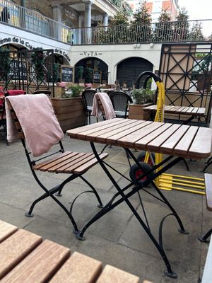 Outside seating area  at Floozie Cookies in London