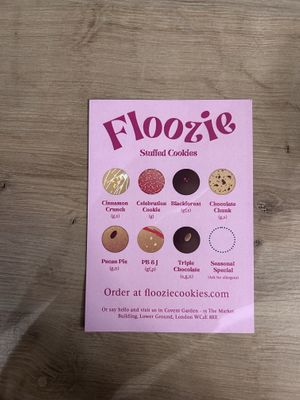 Cookies menu   at Floozie Cookies in London