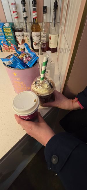 Americano and chocolate shake at Floozie Cookies in London