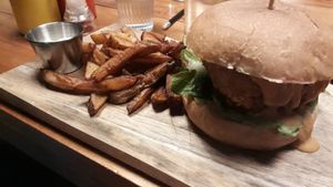 The Farmer burger & fries at Friendship Concept in Koh Phangan
