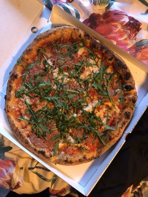 pepperoni pizza  at Mastino Pizza in Amsterdam