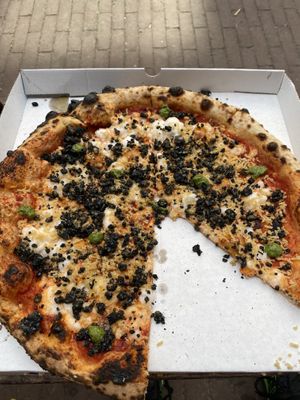 The Big 4 (minus a slice as forgot i already took a picture).   at Mastino Pizza in Amsterdam