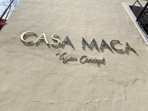 Sign out front at Casa Maca in Valladolid