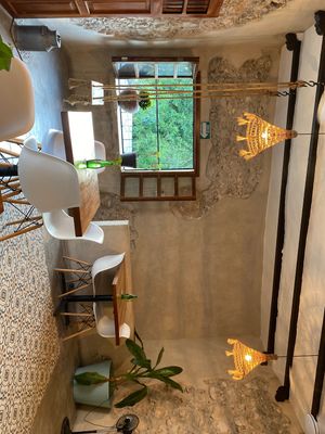 Upstairs and downstairs seating ares  at Casa Maca in Valladolid