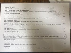 Menu  at Harry's Cafe & Bakery in Hepburn Springs