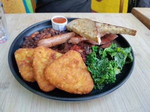 Excellent big breakfast. at Om Burger in Bristol