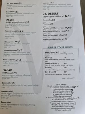 Menu at CODA the V Taste in Sighisoara