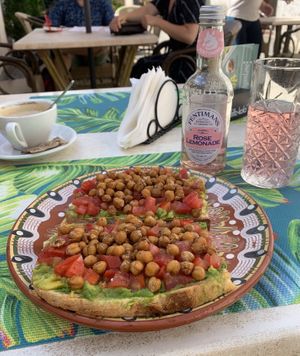 Avocado Tomato Chickpea Toast at CODA the V Taste in Sighisoara