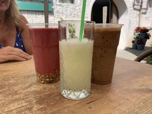 Smoothie bowls and a lemonade  at CODA the V Taste in Sighisoara