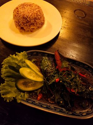 Fish worth it but bit over priced at GoGreen Vegetarian Restaurant in Phnom Penh