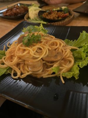 Spaghetti 🌱  at GoGreen Vegetarian Restaurant in Phnom Penh