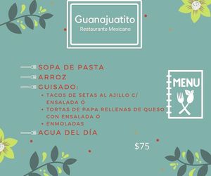 Available menu at Guanajuatito Restaurante in Guanajuato