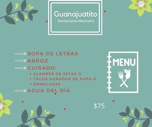 Available Menu  at Guanajuatito Restaurante in Guanajuato