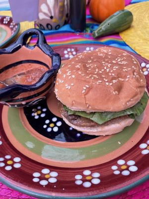Veggie burger  at Guanajuatito Restaurante in Guanajuato