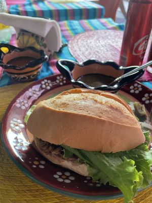 Torta de arrechera  at Guanajuatito Restaurante in Guanajuato